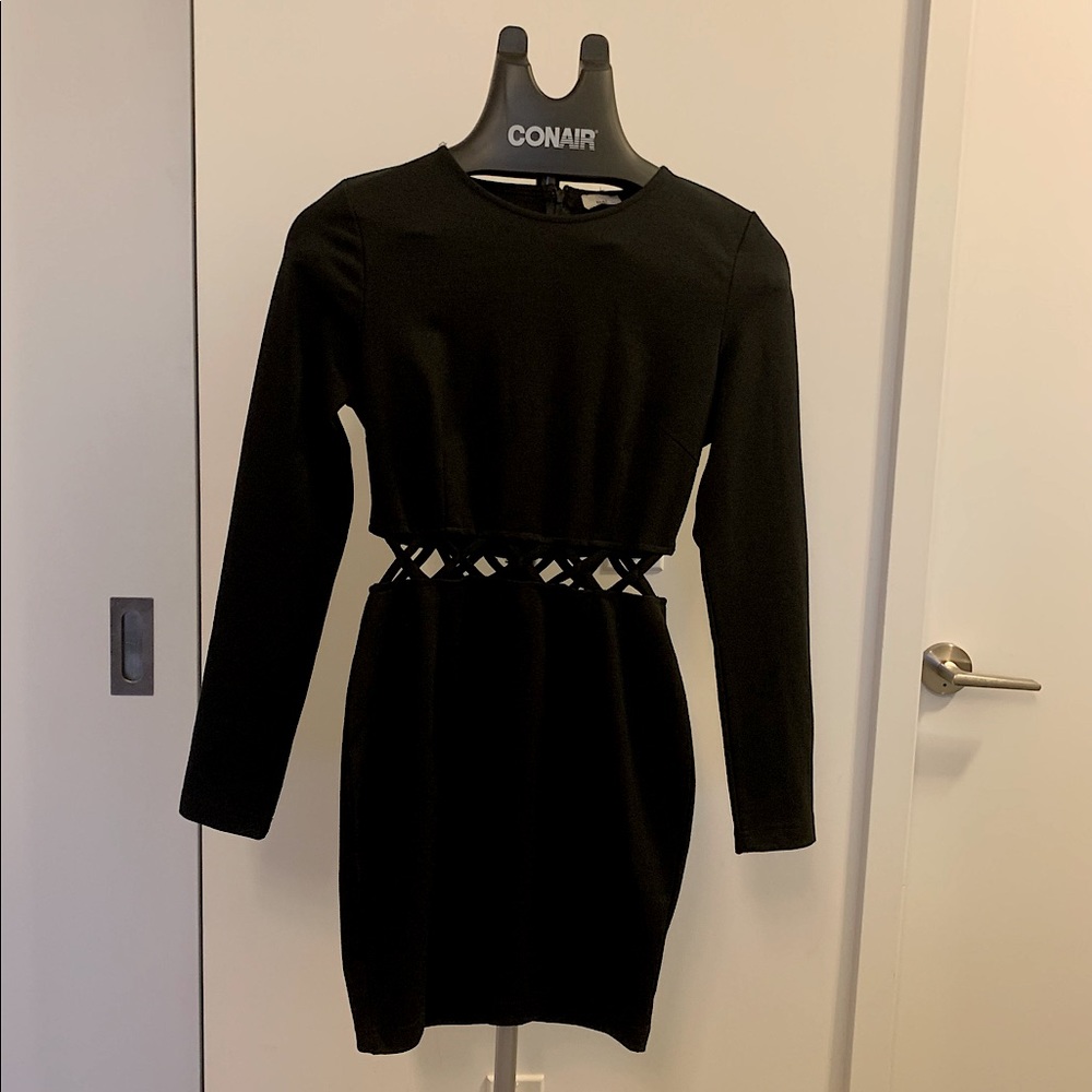 Tobi Cut Out Black Mini Dress